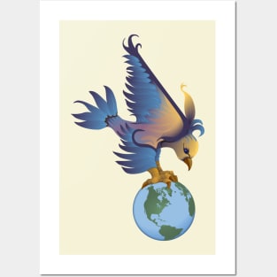 The Blue Bird and Earth Posters and Art